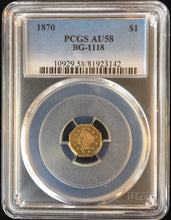 1870 California Fractional Gold $1 "Goofy Head" BG-1118 PCGS AU58 | California Fractionals