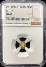 1871 California Fractional Gold BG-717 25c NGC MS 65+