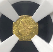 1873 Octagonal Liberty NGC MS66 BG-728 California Fractional Gold | California Fractionals