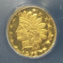 1872/1 25c Round Indian NGC MS64PL California Fractional Gold | California Fractionals
